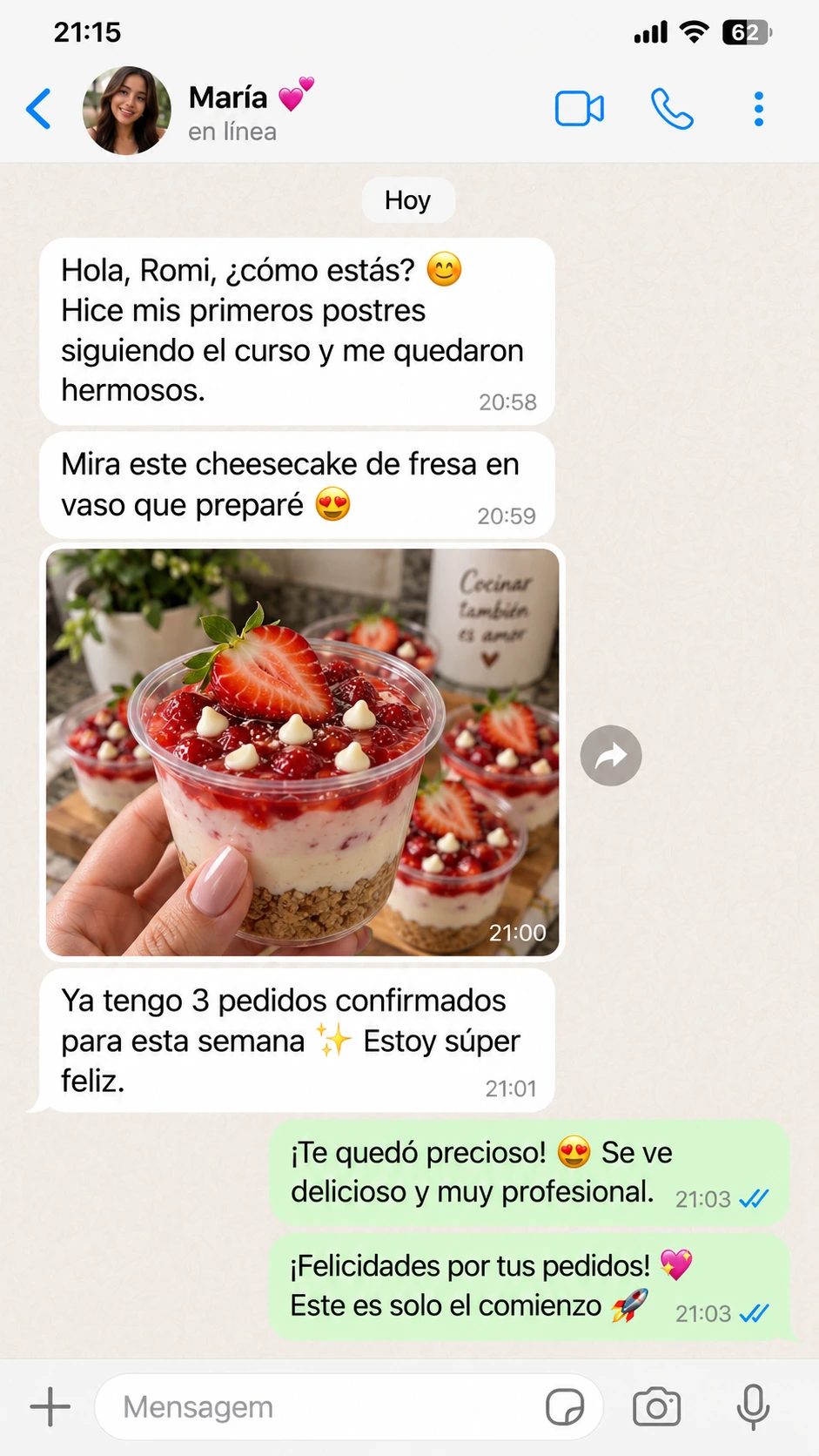 Testimonio de alumna de Postres Rentables